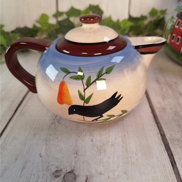 Rare Vntg Teaset: Young's Heartfelt Kitchen Creations - Happy is the Home, Blue - Picture 7 of 13